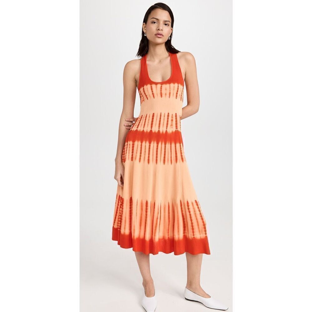 Proenza Schouler Viscose Knit Tie Dye Dress in Orange Multi NWT Size Small